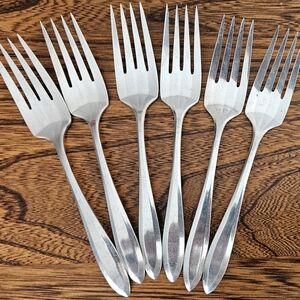 Vintage (1900- 1940) Brooklawn  Silver-plated 6 Salad Forks.